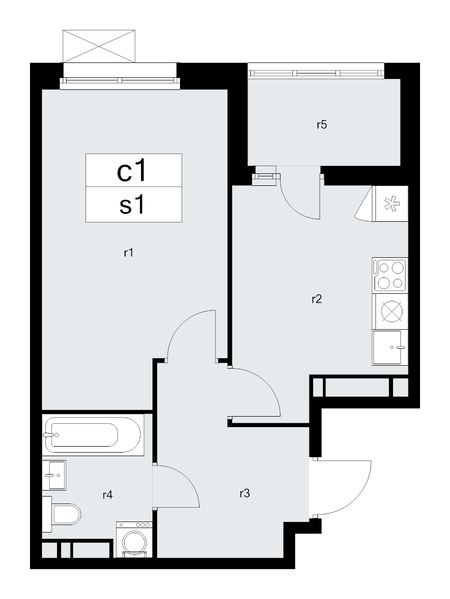 1 ккв 38,3 м²