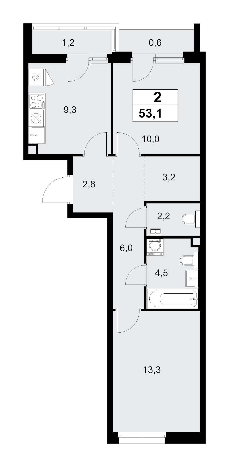 2 ккв 53,1 м²