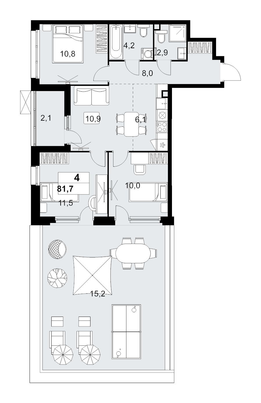 4 ккв (Евро) 81,7 м²