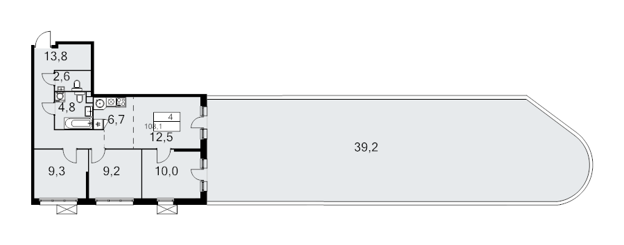 4 ккв (Евро) 108,1 м²