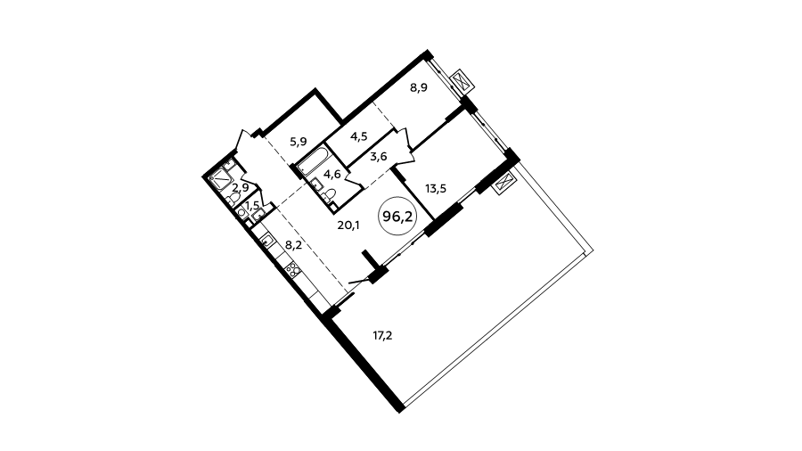 3 ккв (Евро) 95,3 м²