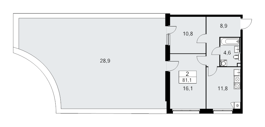2 ккв 81,1 м²