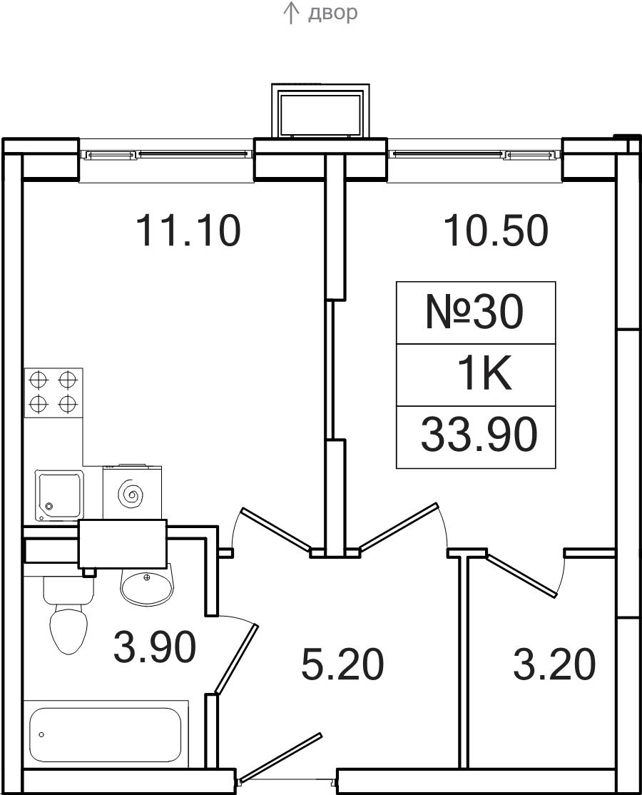 1 ккв 33,9 м²