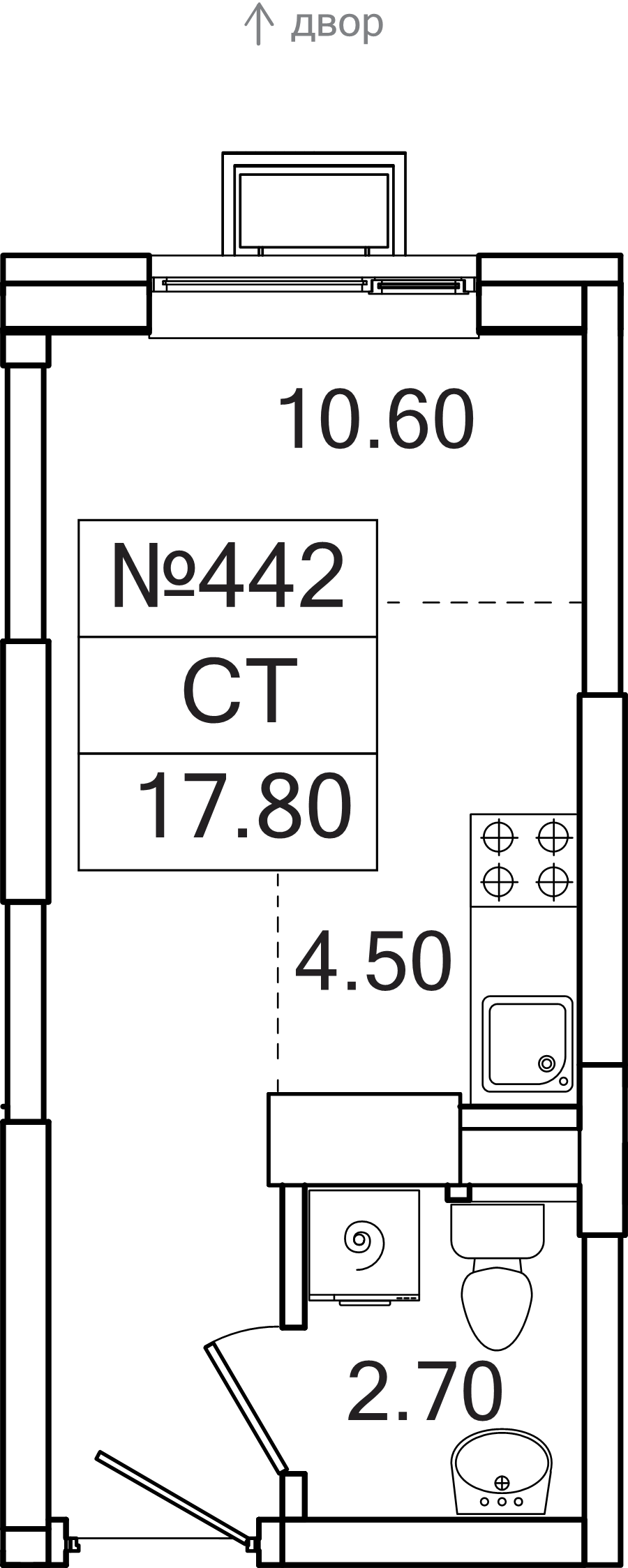 Студия 17,8 м²