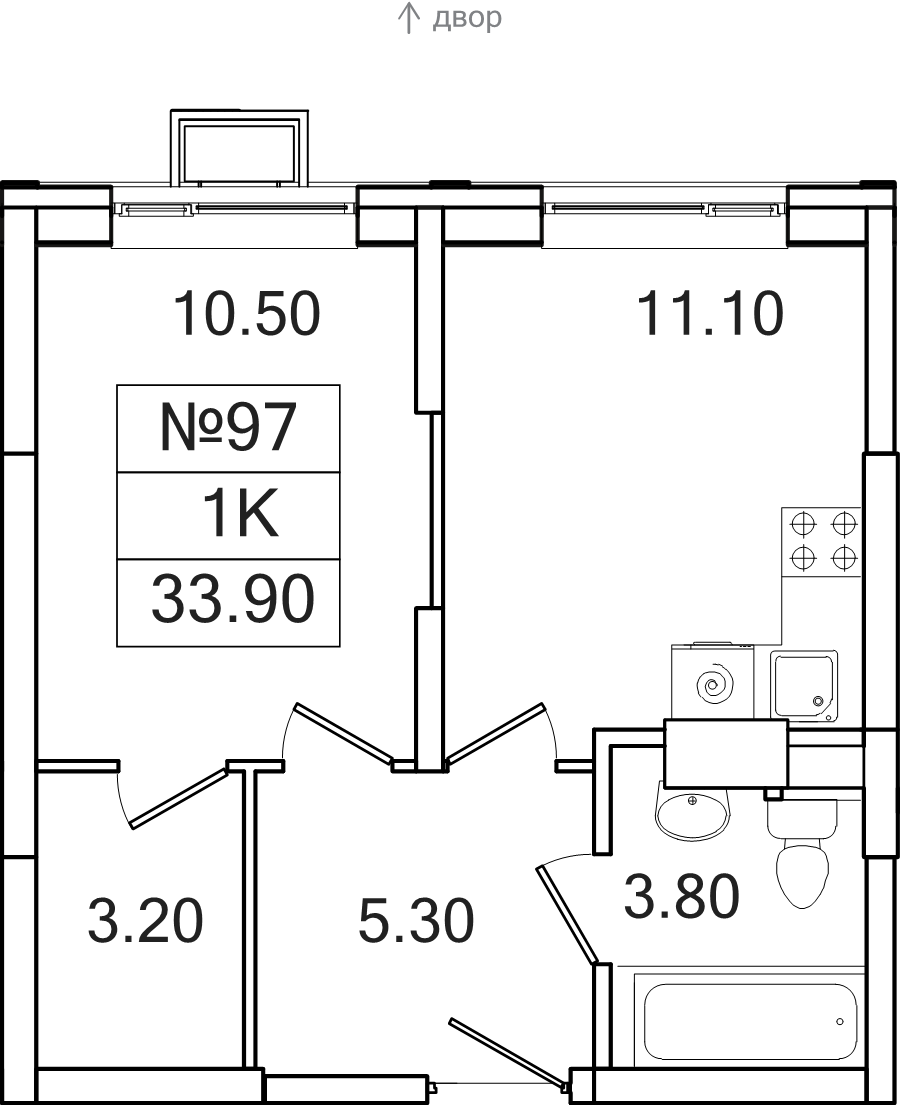 1 ккв 33,9 м²