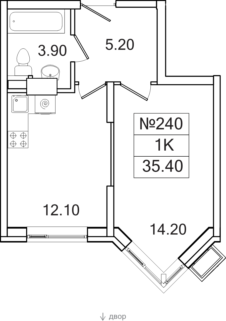 1 ккв 35,4 м²