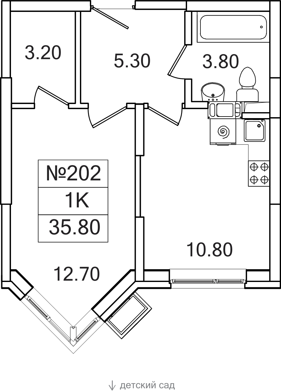 1 ккв 35,8 м²