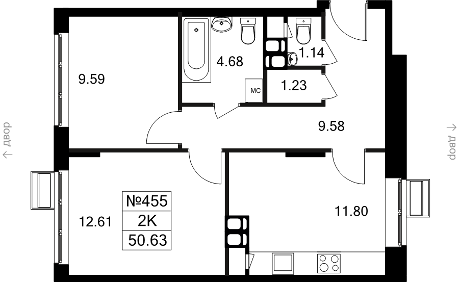 2 ккв 50,6 м²