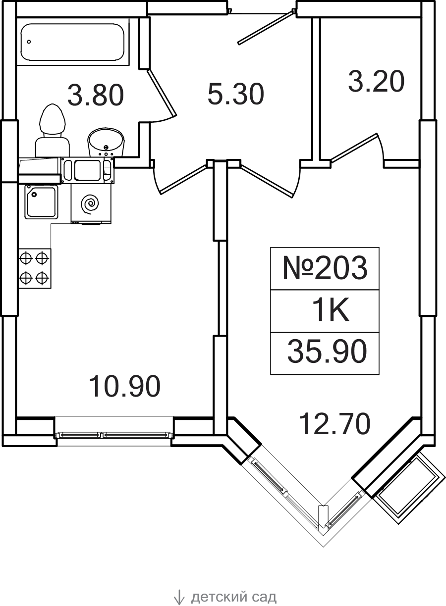 1 ккв 35,9 м²