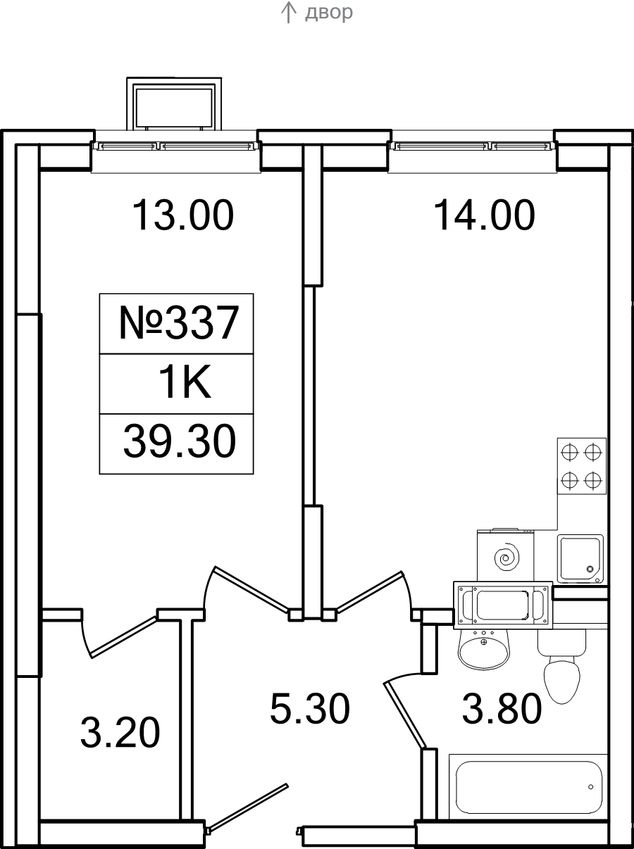 1 ккв 39,3 м²