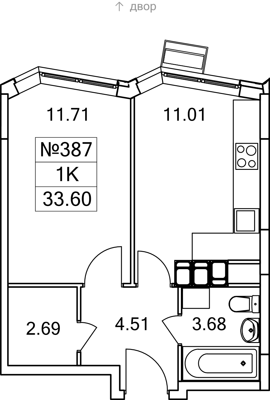1 ккв 33,6 м²