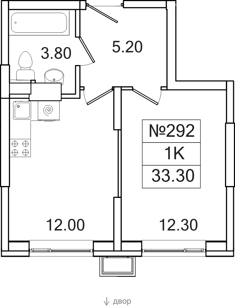 1 ккв 33,3 м²