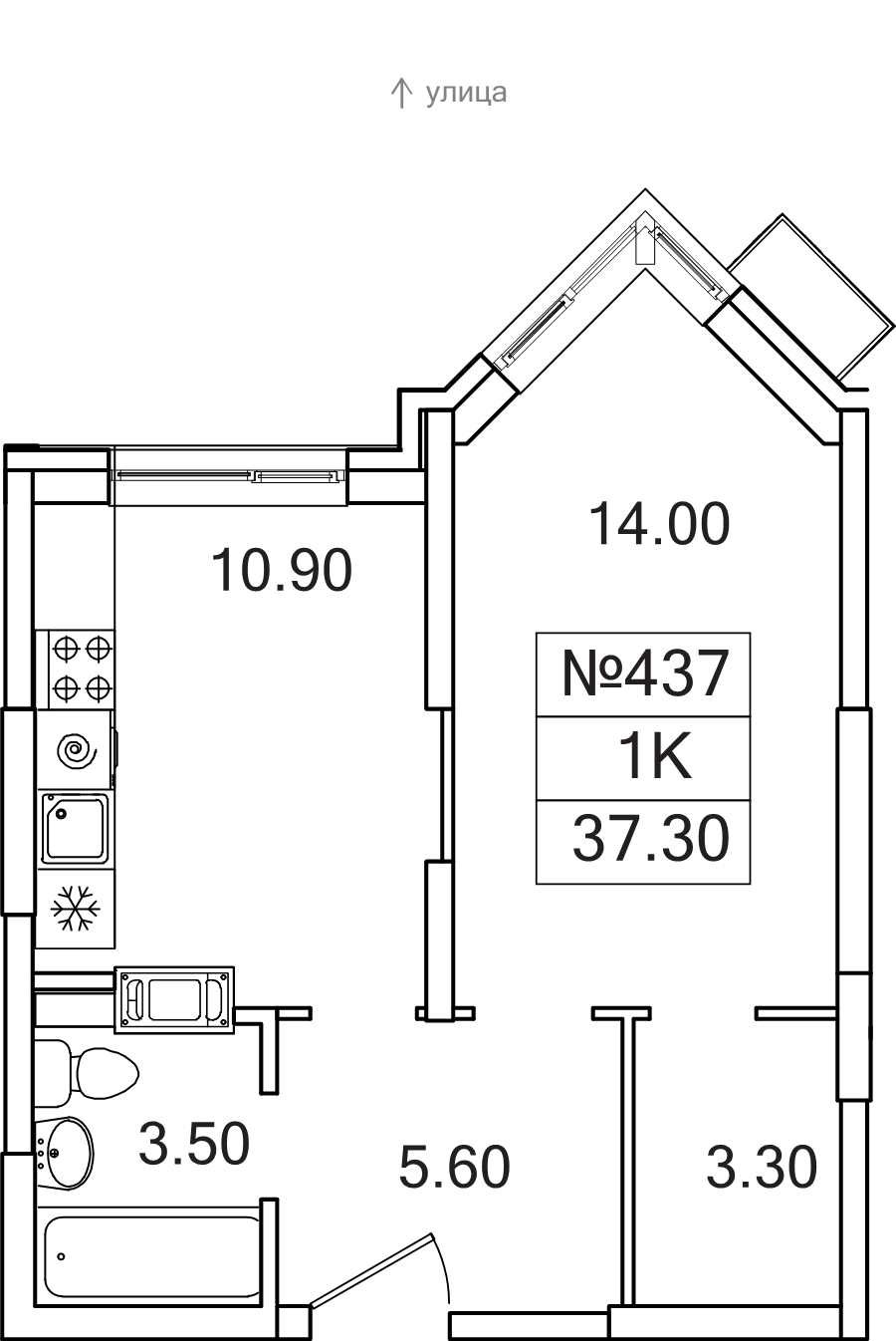 1 ккв 37,3 м²