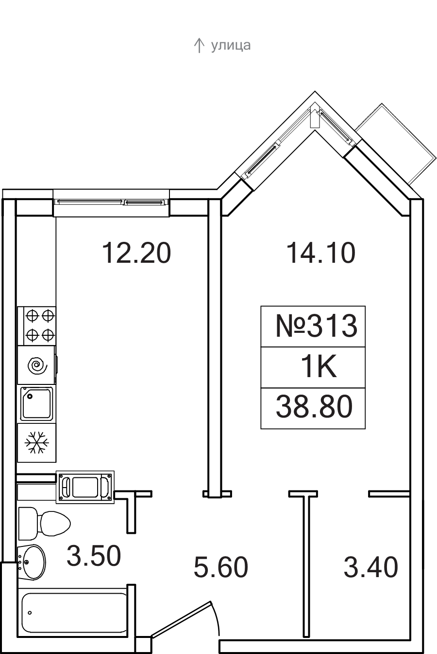 1 ккв 38,8 м²