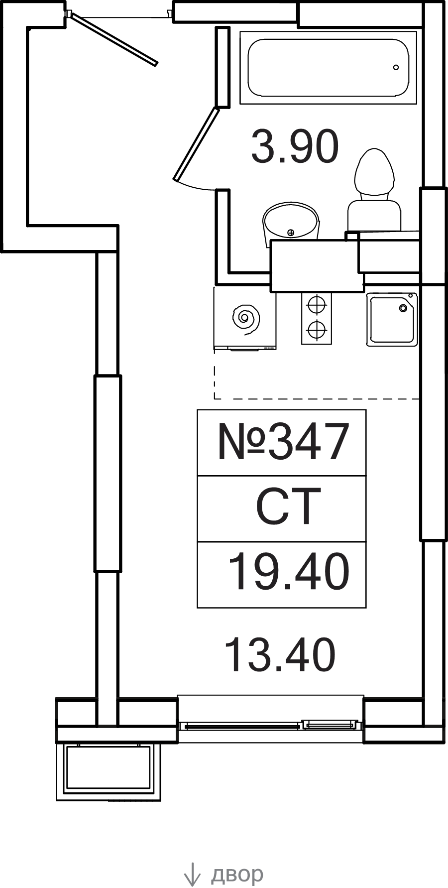 Студия 19,4 м²