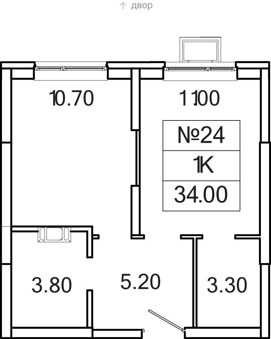 1 ккв 34 м²
