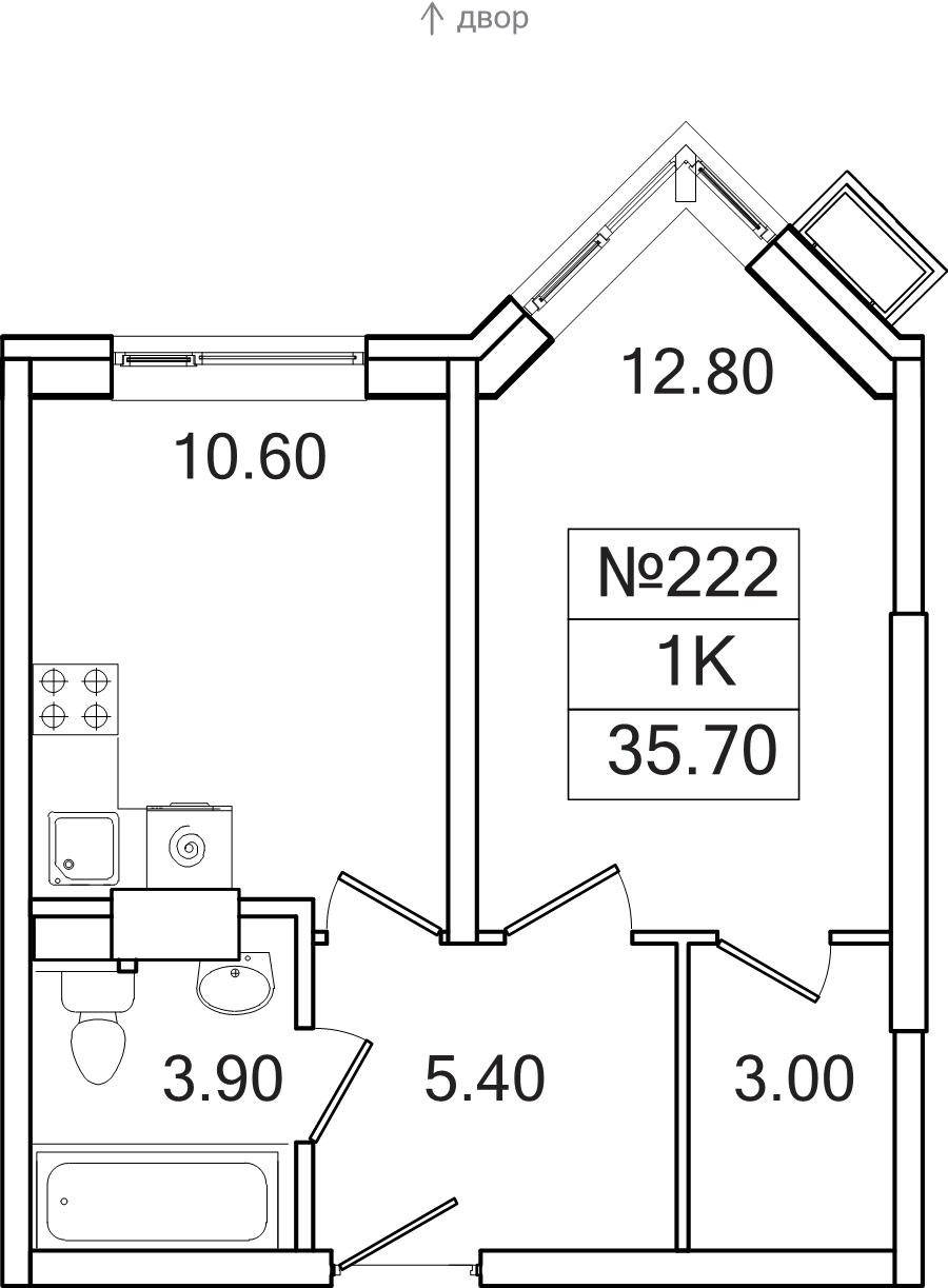 1 ккв 35,7 м²