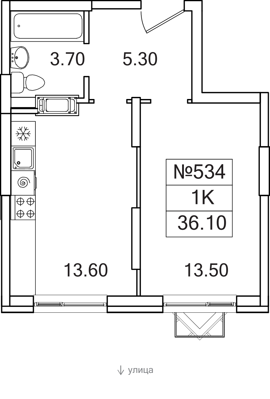 1 ккв 36,1 м²