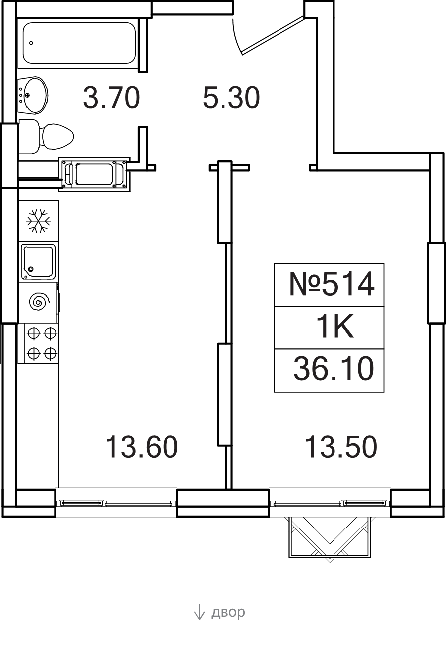 1 ккв 36,1 м²