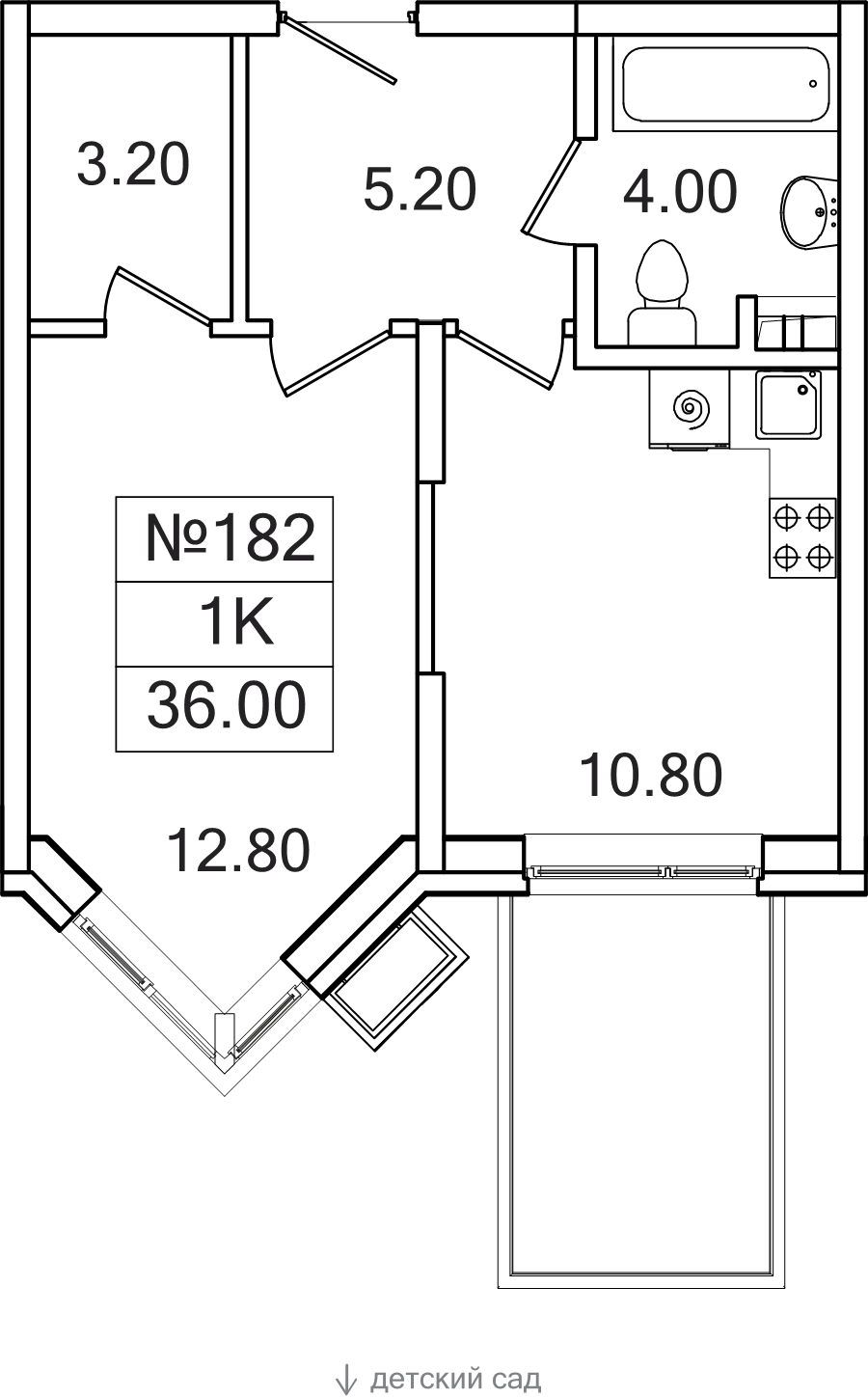 1 ккв 36 м²
