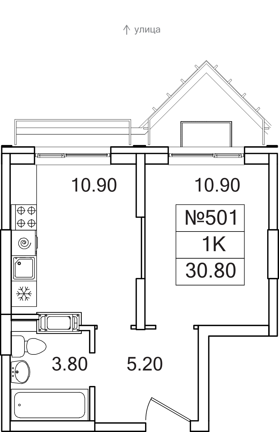 1 ккв 30,8 м²