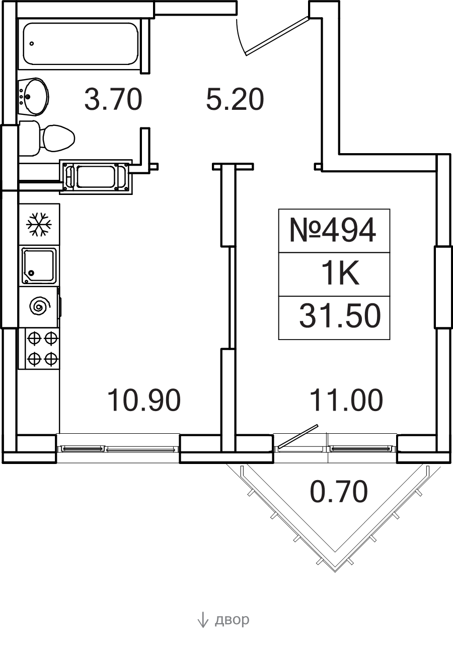 1 ккв 31,5 м²