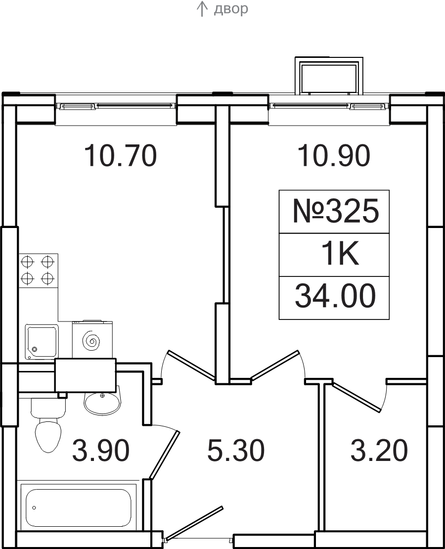 1 ккв 34 м²