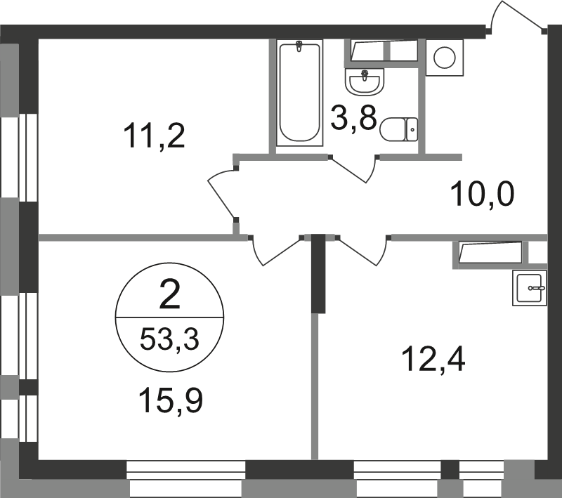 2 ккв 53,3 м²