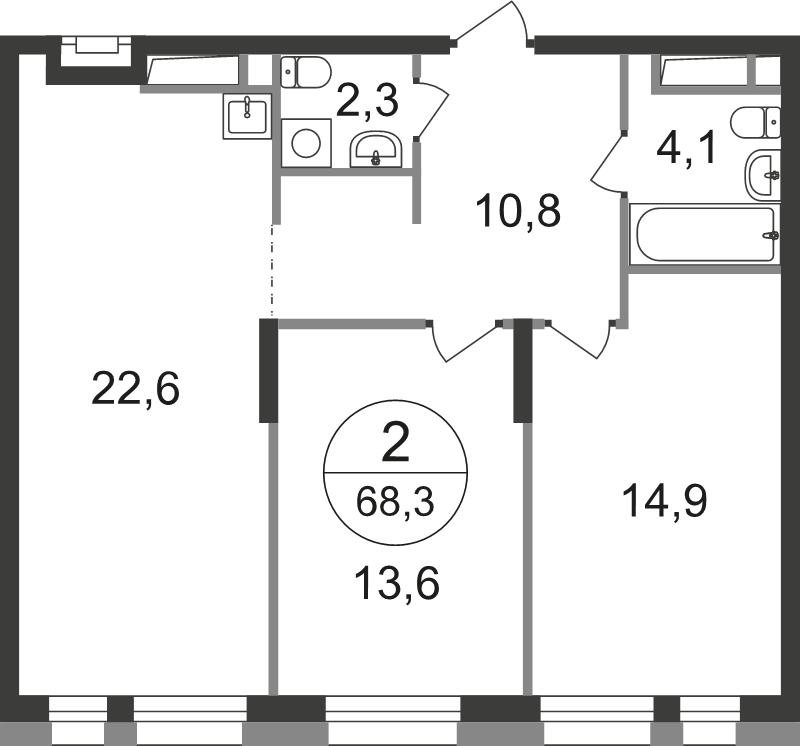 3 ккв (Евро) 68,3 м²