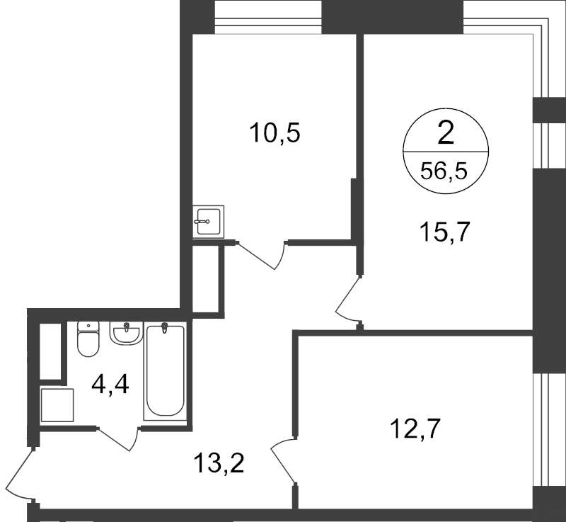2 ккв 55,2 м²