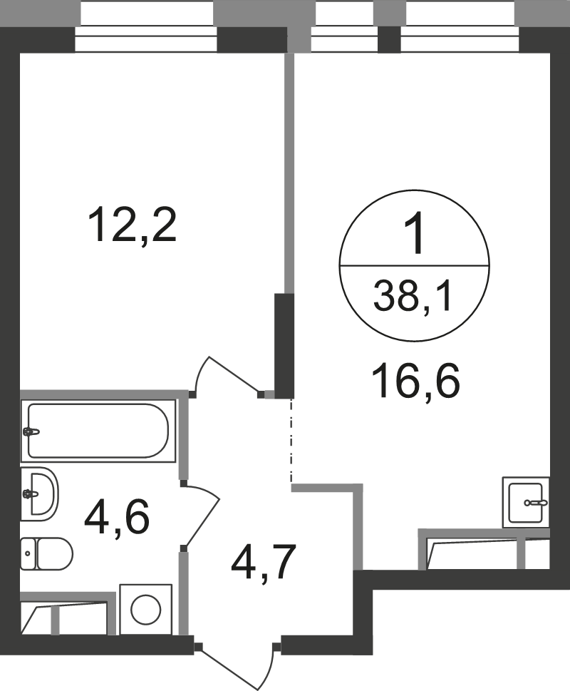 2 ккв (Евро) 38,1 м²