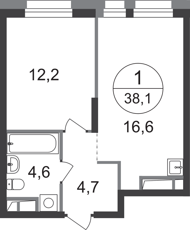 2 ккв (Евро) 38,1 м²