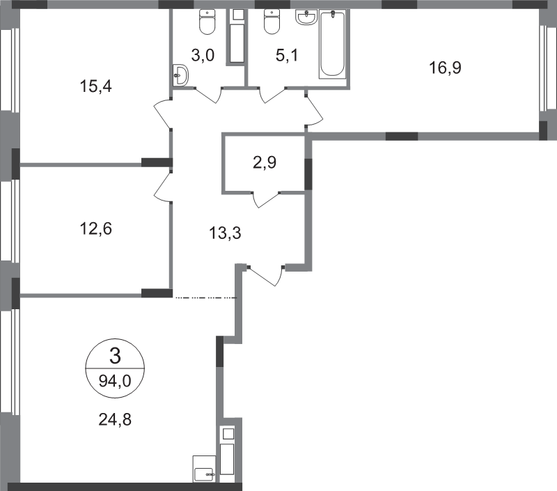 4 ккв (Евро) 94 м²