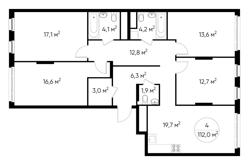 5 ккв (Евро) 112 м²