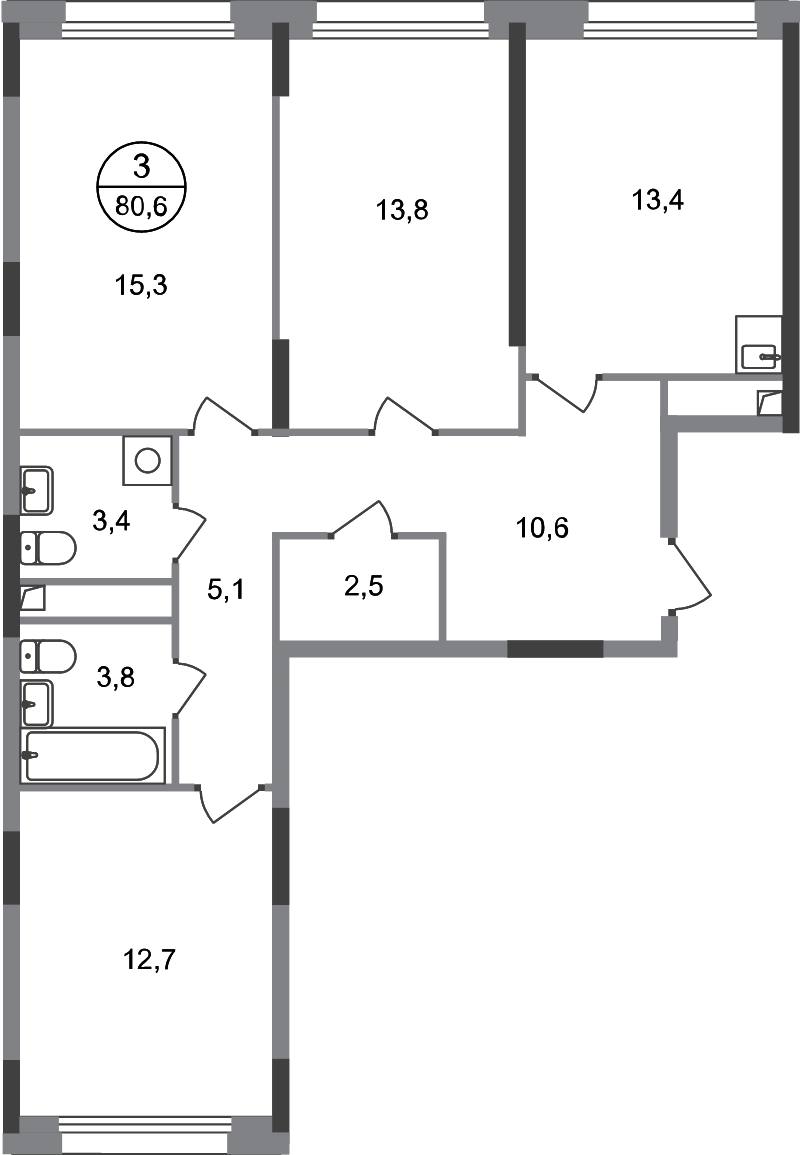 4 ккв (Евро) 80,6 м²