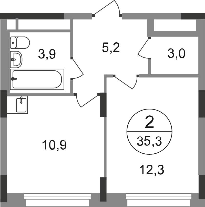 1 ккв 35,3 м²