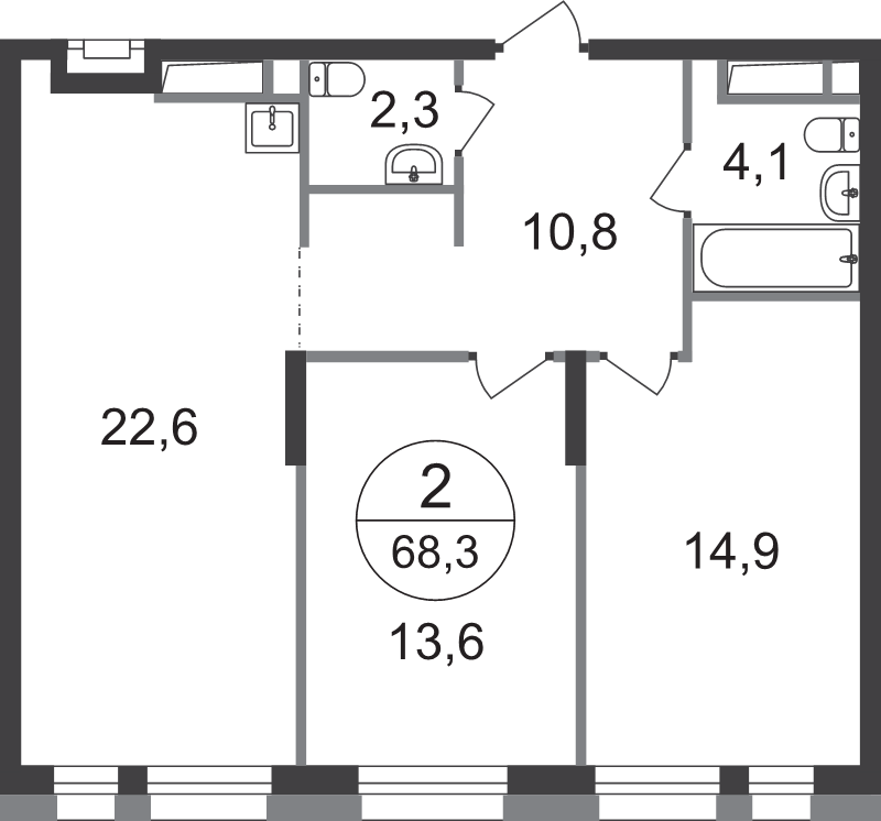 3 ккв (Евро) 68,3 м²
