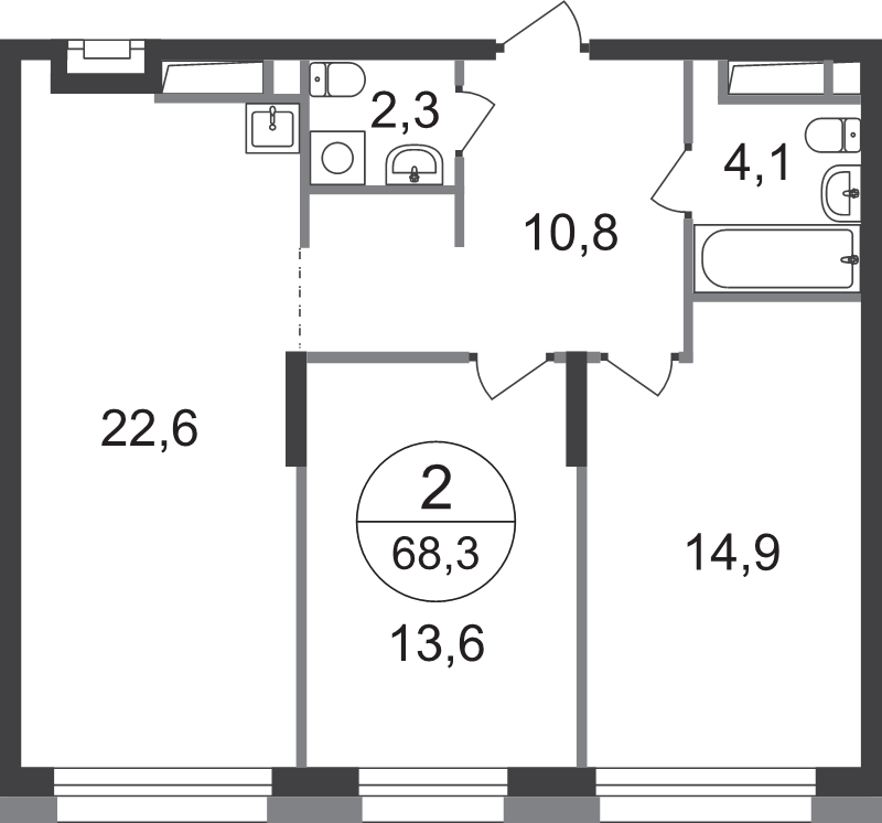 3 ккв (Евро) 68,3 м²