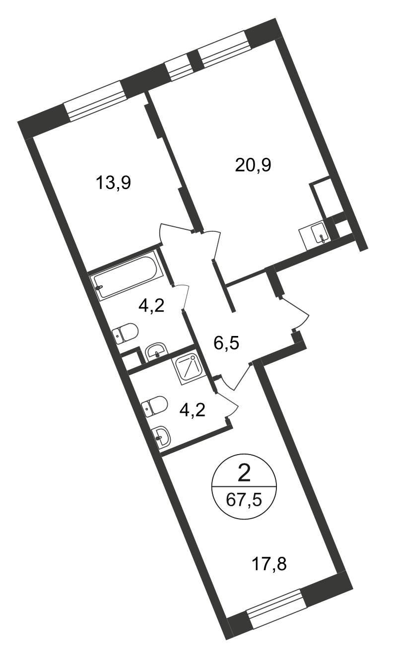 3 ккв (Евро) 67,5 м²