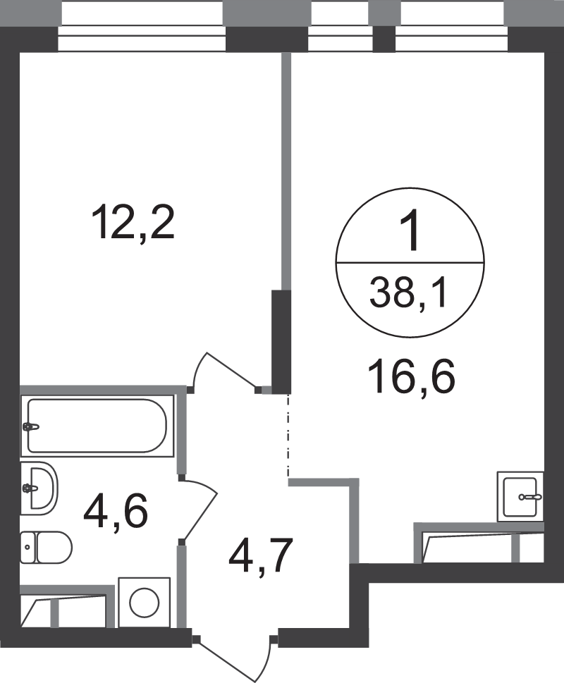 2 ккв (Евро) 38,1 м²