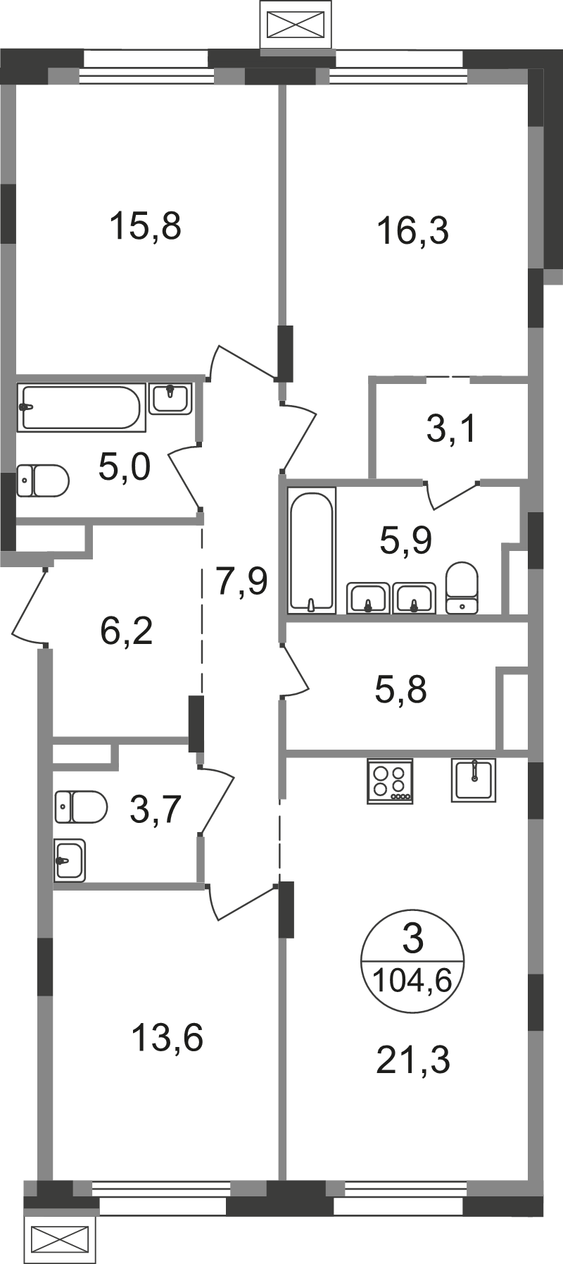 4 ккв (Евро) 104,6 м²