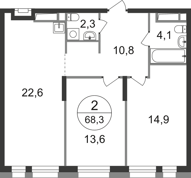 3 ккв (Евро) 68,3 м²
