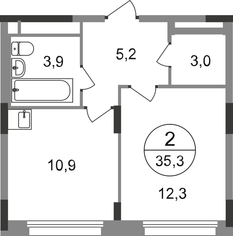 1 ккв 35,3 м²