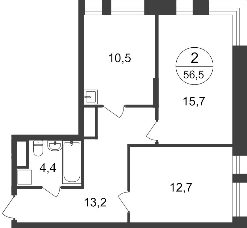 2 ккв 55,2 м²