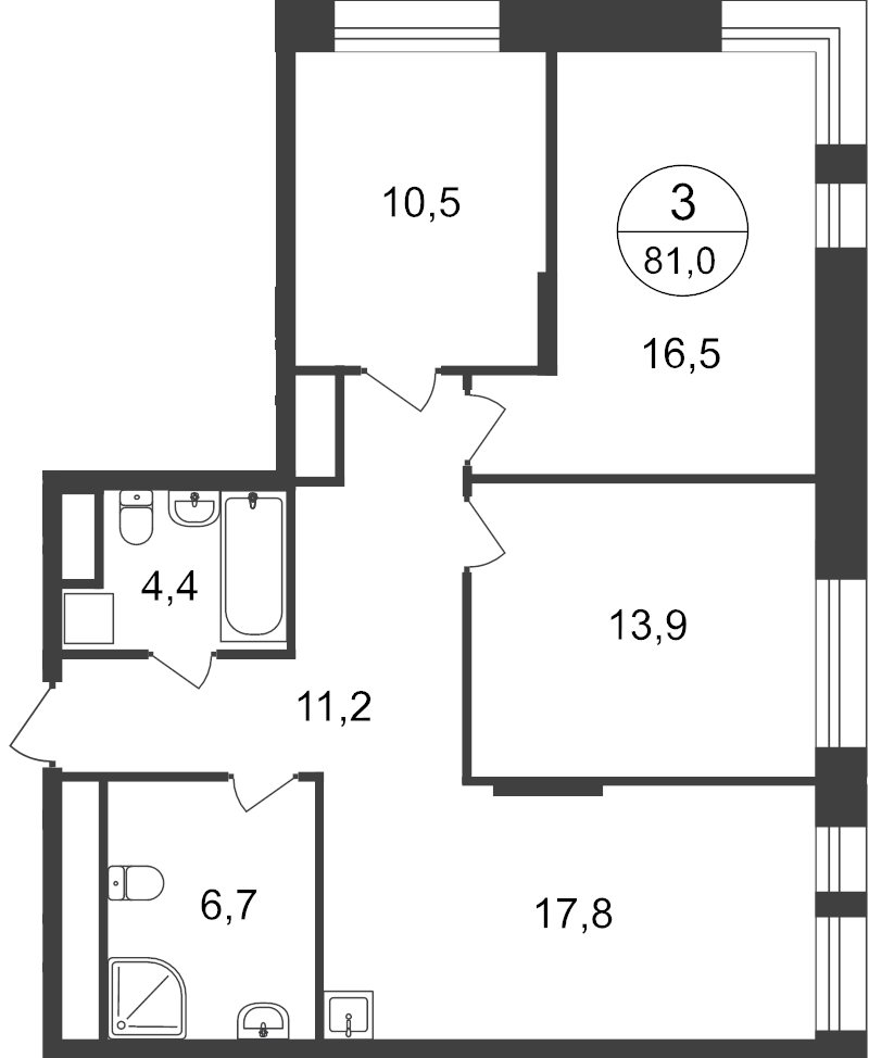 4 ккв (Евро) 79 м²