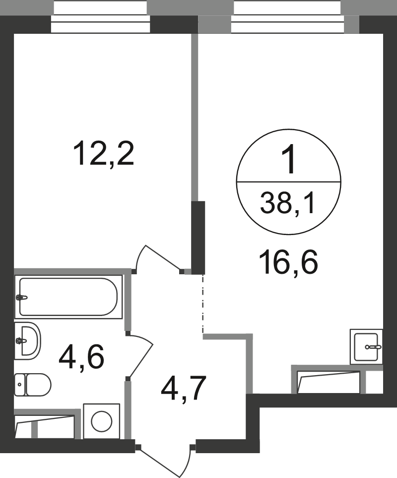 2 ккв (Евро) 38,1 м²