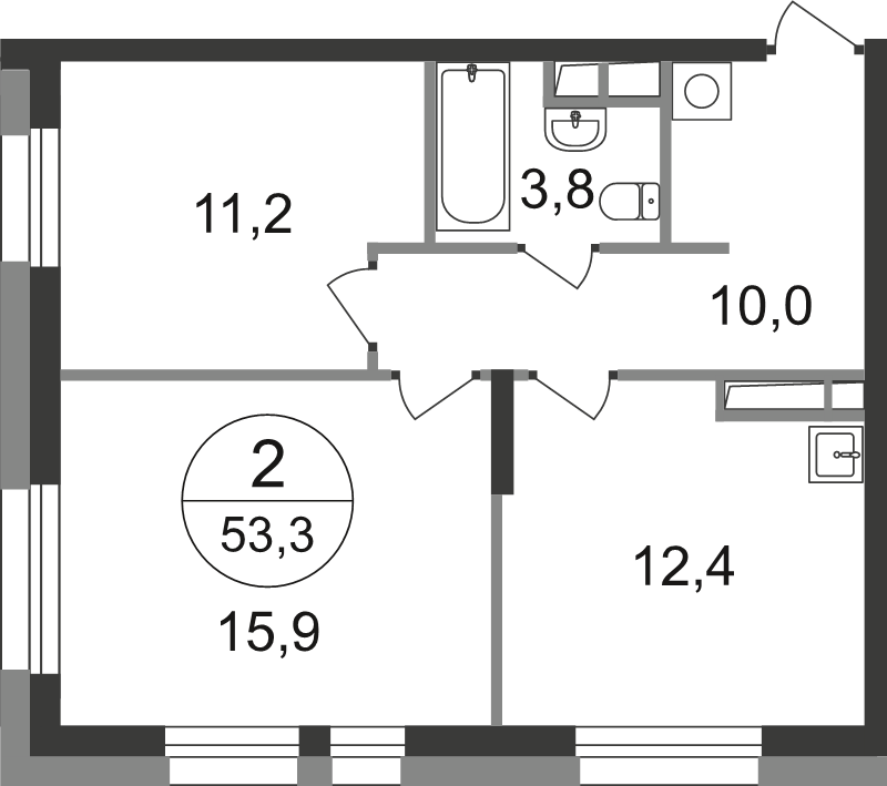 2 ккв 53,3 м²