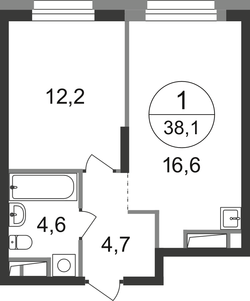 2 ккв (Евро) 38,1 м²