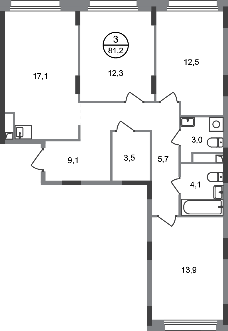4 ккв (Евро) 81,2 м²