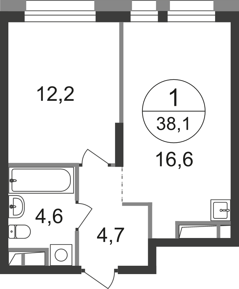 2 ккв (Евро) 38,1 м²